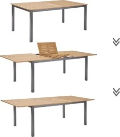 NATERIAL - Uitschuifbare Tuintafel ORIS - Uitschuifbare Tafel Voor 6 Tot 8 Personen - 180-240x100 Cm - Aluminium - Hout Eucalyptus 11 NATERIAL - Uitschuifbare Tuintafel ORIS - Uitschuifbare Tafel Voor 6 Tot 8 Personen - 180-240x100 Cm - Aluminium - Hout Eucalyptus -Tuinwinkel 1049x1200