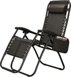 Springos Tuinstoel | Ligstoel | Opvouwbaar | Verstelbaar | Ergonomische Hoofdsteun | Bruin / Zwart -Tuinwinkel 1107x1200