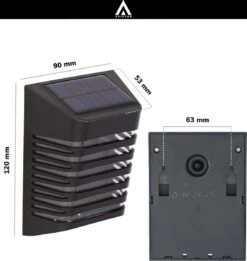 Arisenn® Crystal Solar Buitenlamp - IP65 Waterdicht - Prachtige Solar Technologie Monokristal Zonnepaneel Wandlamp - 3000K Warm Wit (sfeervol) - Tuinverlichting Op Zonne-energie | Schutting Wand Licht -Tuinwinkel 1136x1200