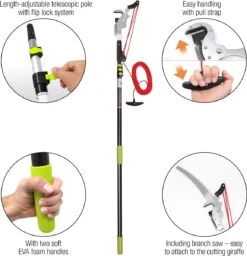 Iceberk Snoeischaar + Snoeizaag (1,45 - 3,70 M) - Telescopische Snoeischaar Voor Het Snoeien Van Bomen En Dichte Struiken Zonder Ladder -Tuinwinkel 1157x1200