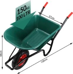 Gardebruk Kruiwagen 100 L - Kunststof Kuip – Tot 150KG Groen -Tuinwinkel 1176x1200 3