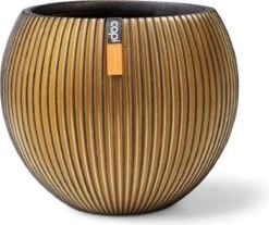 Capi Europe - Vaas Bol Groove XL - 39x33 - Goud - Bloempot Voor Binnen - Opening ⌀24 - GVGB270 -Tuinwinkel 1200x1007 1