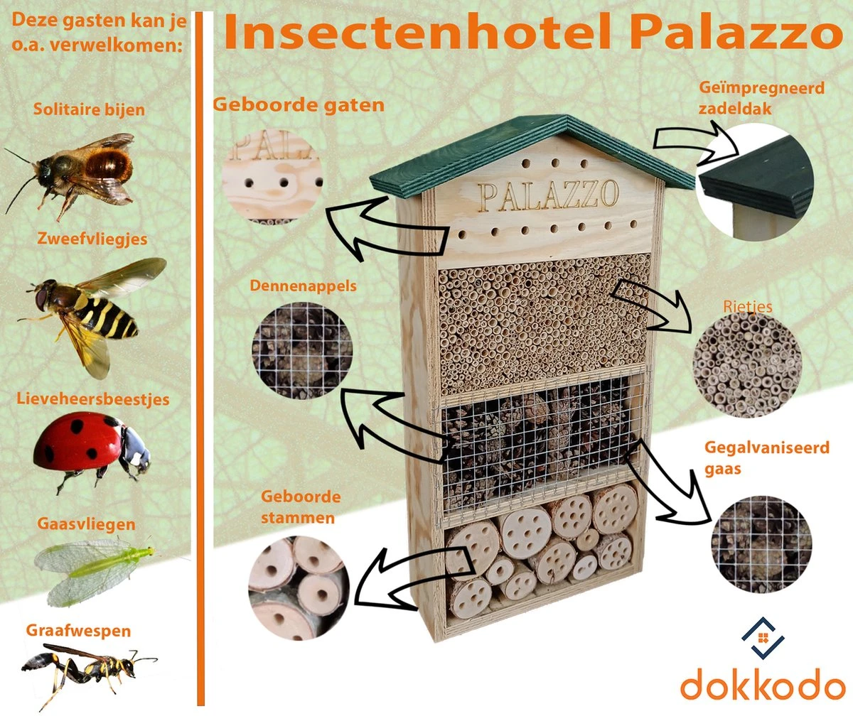 Dokkodo - Insectenhotel Palazzo - Incl. Handig Boekje - Stijlvol En Robuust Bijenhotel 6 Dokkodo - Insectenhotel Palazzo - Incl. Handig Boekje - Stijlvol En Robuust Bijenhotel - Afbeelding 6