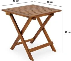 Merkloos EezyLife Houten Bijzettafel - 46x46x46cm - Acacia Hout - Tuintafel -Tuinwinkel 1200x1028