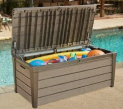 Keter Brushwood Opbergbox - Kussenbox - 455L - 145x69,7x60,3cm - Taupe -Tuinwinkel 1200x1057