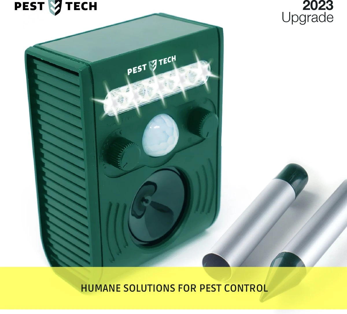 Pest-Tech PT-221 | Ultrasone Kattenverjager Op Zonneenergie | Kattenschrik | Marterverjager | Dierenverjager | Kattenafweermiddel | Ongedierte Verjager - Met USB Oplaadkabel 1 Pest-Tech PT-221 | Ultrasone Kattenverjager Op Zonneenergie | Kattenschrik | Marterverjager | Dierenverjager | Kattenafweermiddel | Ongedierte Verjager - Met USB Oplaadkabel
