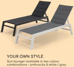 Blumfeldt Renazzo Lounge Ligstoel - Ligbed Voor De Tuin - Aluminium Tuinstoel - 6 Standen - Waterafstotend - Bekleding Van 70 % Pvc En 30 % Polyetheen - Zwart -Tuinwinkel 1200x1089 1