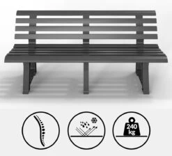 Casaria Tuinbank Orchidea – Kunststof/240kg Belastbaar – Antraciet -Tuinwinkel 1200x1089