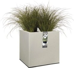 Elho Vivo Structure Finish Vierkant 40 - Plantenbak Voor Binnen & Buiten - Ø 39 X H 41 - Grijs/Warm Grijs 18 Elho Vivo Structure Finish Vierkant 40 - Plantenbak Voor Binnen & Buiten - Ø 39 X H 41 - Grijs/Warm Grijs -Tuinwinkel 1200x1095