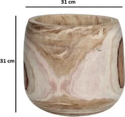 Mica Decorations Pia Bloempot - H31 X Ø31 Cm - Paulownia Hout - Lichtbruin 9 Mica Decorations Pia Bloempot - H31 X Ø31 Cm - Paulownia Hout - Lichtbruin -Tuinwinkel 1200x1124