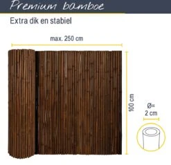 Sol Royal B23 – Premium Bamboe Tuinscherm 100x250cm Donkerbruin – Geharde Bamboestokken Ø 2-3cm – Weerbestendige Balkonscherm 16 Sol Royal B23 – Premium Bamboe Tuinscherm 100x250cm Donkerbruin – Geharde Bamboestokken Ø 2-3cm – Weerbestendige Balkonscherm -Tuinwinkel 1200x1161