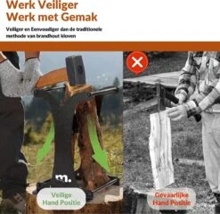 Miseru Houtklover – Zonder Bijl – No Axe – HANDMADE In Holland Houtsplijter – Houtkliever – Houtklover Voor Aanmaakhout – Ook Voor Stammen - Metaal -Tuinwinkel 1200x1168 1