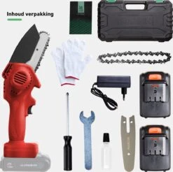 Mardin Mini Kettingzaag - Snoeizaag - Kettingzaag - Kettingzaag Electrisch Met 2 Accu - Inclusief Koffer - 1 Extra Accu - Rood -Tuinwinkel 1200x1193 1