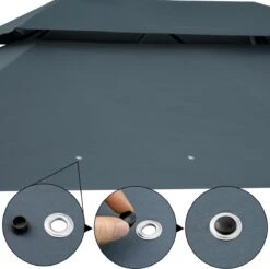 Casaria Paviljoen Topas 3x4m - UV-bescherming 50+ - Antraciet -Tuinwinkel 1200x1195 1