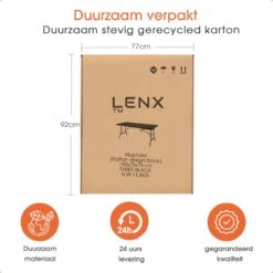Lenx Klaptafel - Inklapbare Tafel - Opvouwbare Tuintafel - Vouwtafel - Inclusief Handvat En 2 Tafelkleden - 180x75x74cm - 6 Tot 8 Personen -Tuinwinkel 1200x1200 104