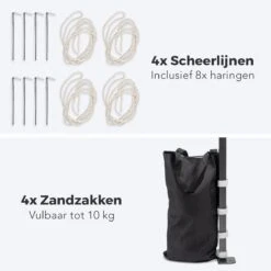 LifeGoods Partytent - 3x3 M - Zijwanden - Easy Up - Opvouwbaar - Waterdicht - Draagtas Met Wieltjes - Beige -Tuinwinkel 1200x1200 124