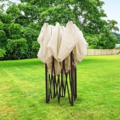 LifeGoods Partytent - 3x3 M - Zijwanden - Easy Up - Opvouwbaar - Waterdicht - Draagtas Met Wieltjes - Beige -Tuinwinkel 1200x1200 129