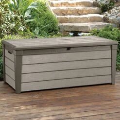 Keter Brushwood Opbergbox - Kussenbox - 455L - 145x69,7x60,3cm - Taupe -Tuinwinkel 1200x1200 132