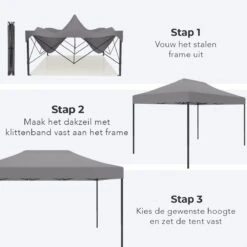 LifeGoods Partytent - 3x4.5 M - Zijwanden - Easy Up - Opvouwbaar - Waterdicht - Draagtas Met Wieltjes - Donkergrijs 15 LifeGoods Partytent - 3x4.5 M - Zijwanden - Easy Up - Opvouwbaar - Waterdicht - Draagtas Met Wieltjes - Donkergrijs -Tuinwinkel 1200x1200 156
