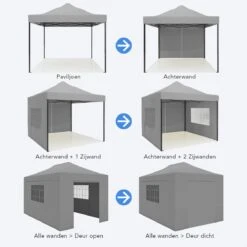 LifeGoods Partytent - 3x4.5 M - Zijwanden - Easy Up - Opvouwbaar - Waterdicht - Draagtas Met Wieltjes - Donkergrijs 18 LifeGoods Partytent - 3x4.5 M - Zijwanden - Easy Up - Opvouwbaar - Waterdicht - Draagtas Met Wieltjes - Donkergrijs -Tuinwinkel 1200x1200 159