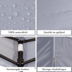 LifeGoods Partytent - 3x3 M - Zijwanden - Easy Up - Opvouwbaar - Waterdicht - Draagtas Met Wieltjes - Donkergrijs -Tuinwinkel 1200x1200 20