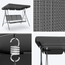 LifeGoods Schommelbank - 3-zits - Tot 250KG - Kantelbaar Dak - UV-bestendig Zonnescherm - 172x104x162cm - Grijs 17 LifeGoods Schommelbank - 3-zits - Tot 250KG - Kantelbaar Dak - UV-bestendig Zonnescherm - 172x104x162cm - Grijs -Tuinwinkel 1200x1200 211