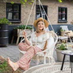 Vita5 Macramé Hangstoel - Voor Binnen En Buiten - Zonder Standaard - Incl. Kussen, Boekenvak En Beschermhoes - Tot 150kg - Beige 15 Vita5 Macramé Hangstoel - Voor Binnen En Buiten - Zonder Standaard - Incl. Kussen, Boekenvak En Beschermhoes - Tot 150kg - Beige -Tuinwinkel 1200x1200 220