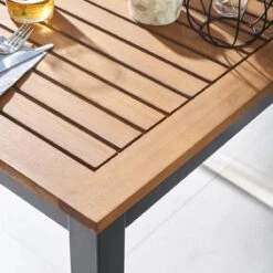 NATERIAL - Tuintafel Vierkant ORIS - 4 Personen - Houten Tafel 90x90 Cm - Aluminium - Met Houten Blad - Eucalyptus -Tuinwinkel 1200x1200 24