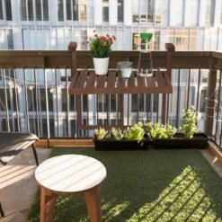 Relaxdays Balkontafel Inklapbaar - Klaptafel Balkon - Tafel Reling - Hangtafel Hout -Tuinwinkel 1200x1200 241