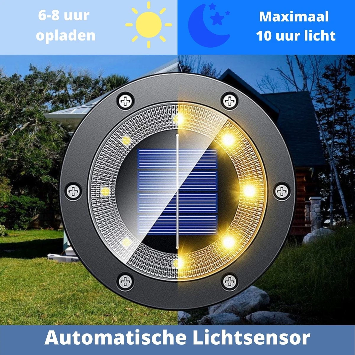 Q-Mate 4 X LED Solar Grondspot Zwart - Solar Tuinverlichting - Buitenlamp - Tuinverlichting Op Zonne-Energie 2 Q-Mate 4 X LED Solar Grondspot Zwart - Solar Tuinverlichting - Buitenlamp - Tuinverlichting Op Zonne-Energie - Afbeelding 2