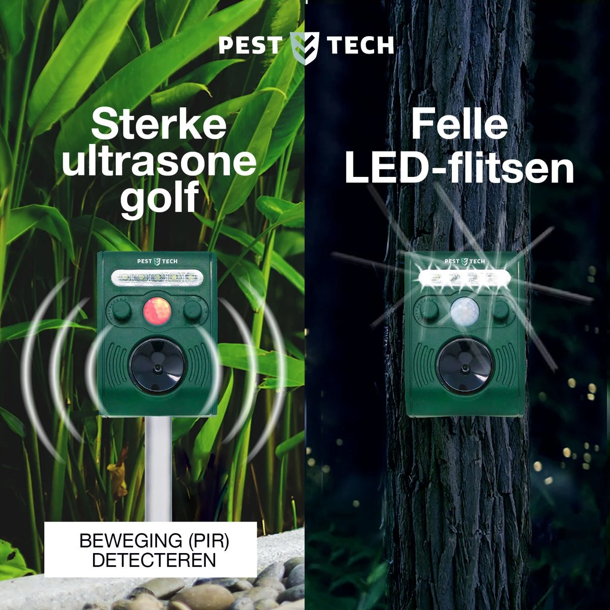 Pest-Tech PT-221 | Ultrasone Kattenverjager Op Zonneenergie | Kattenschrik | Marterverjager | Dierenverjager | Kattenafweermiddel | Ongedierte Verjager - Met USB Oplaadkabel 7 Pest-Tech PT-221 | Ultrasone Kattenverjager Op Zonneenergie | Kattenschrik | Marterverjager | Dierenverjager | Kattenafweermiddel | Ongedierte Verjager - Met USB Oplaadkabel - Afbeelding 7