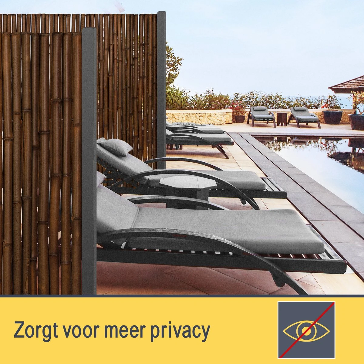 Sol Royal B23 – Premium Bamboe Tuinscherm 100x250cm Donkerbruin – Geharde Bamboestokken Ø 2-3cm – Weerbestendige Balkonscherm 3 Sol Royal B23 – Premium Bamboe Tuinscherm 100x250cm Donkerbruin – Geharde Bamboestokken Ø 2-3cm – Weerbestendige Balkonscherm - Afbeelding 3