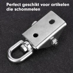 Luxe Ophangsysteem - 180° Schommelen, 360° Roteerbaar - Plafondhaak - Ophanghaak - Hangstoel Buiten - Hangstoel Binnen – Schommelstoel - Schommel - Bokszakken - RVS - Nederlandse Handleiding - -Tuinwinkel 1200x1200 34