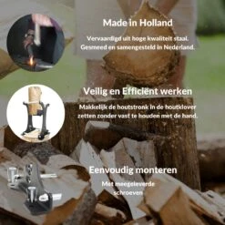 Miseru Houtklover – Zonder Bijl – No Axe – HANDMADE In Holland Houtsplijter – Houtkliever – Houtklover Voor Aanmaakhout – Ook Voor Stammen - Metaal -Tuinwinkel 1200x1200 343