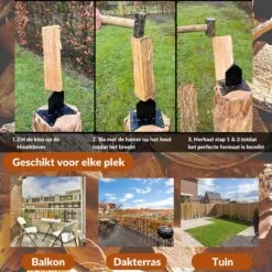 Miseru Houtklover – Geen Bijl Nodig – No Axe - Houtsplijter – Houtkliever – HANDMADE In Holland - Houtklover Voor Aanmaakhout – Metaal -Tuinwinkel 1200x1200 376