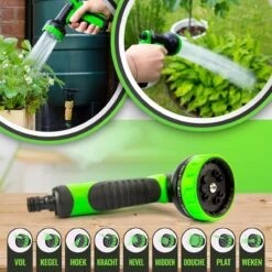 MD-Goods ® Super Sterk Uitrekbare Tuinslang Tot 30 Meter + GRATIS Tas En Koppelstuk - Tuinsproeier - Tuin Besproeien - Waterslang - Sproeikop - Groen - Flexibel Elastisch -Tuinwinkel 1200x1200 486