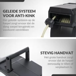 Buxibo - Wandslangenbox 20 Meter + 2 Meter - Tuinslang Met Haspel - 9 Sproei Standen - Slangenhouder 180° Draaibaar - Tuinslanghaspel Zwart+ Gratis Sproeier - Zwart -Tuinwinkel 1200x1200 525