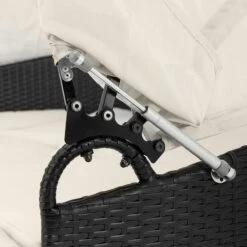 Casaria Polyrattan Zonne-Eiland Ø185cm – Incl. Kussens - Zwart Crème -Tuinwinkel 1200x1200 6