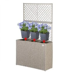 Casaria Polyrattan Bloembak – 3 Bakken Klimophek - Crème -Tuinwinkel 1200x1200 674