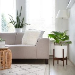 LifeGoods Planten Standaard - Uitschuifbare Bloempothouder - 20 Tot 30 Cm - Donker Bamboe -Tuinwinkel 1200x1200 683