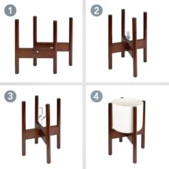 LifeGoods Planten Standaard - Uitschuifbare Bloempothouder - 20 Tot 30 Cm - Donker Bamboe -Tuinwinkel 1200x1200 687