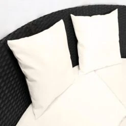 Casaria Polyrattan Zonne-Eiland Ø185cm – Incl. Kussens - Zwart Crème -Tuinwinkel 1200x1200 7