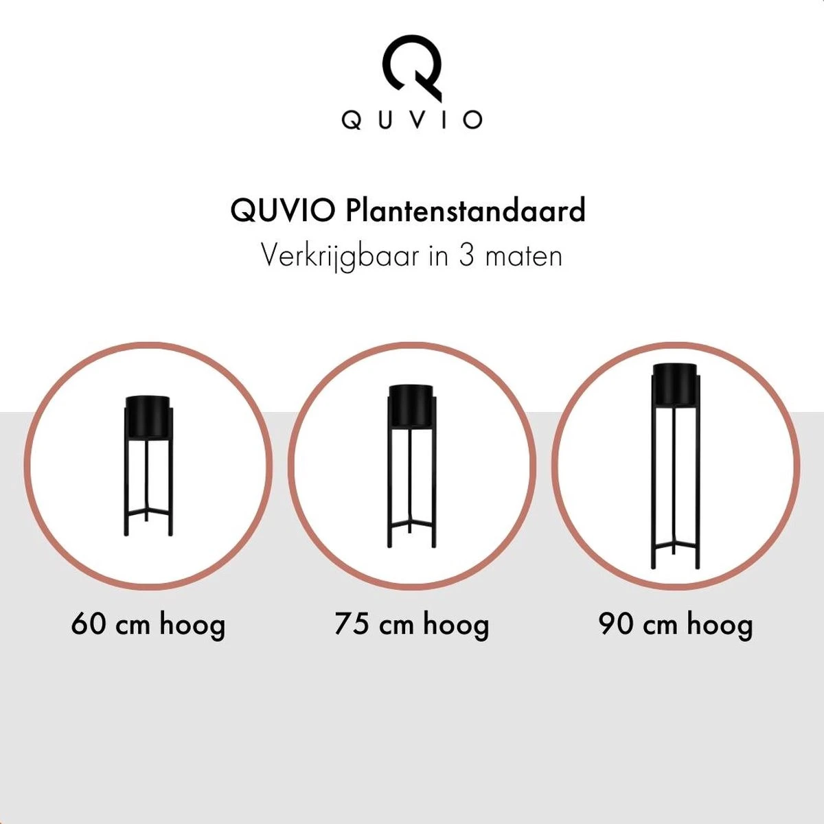 QUVIO Plantenstandaard Binnen - Inclusief Pot - Staande Plantenbak - Metaal - Bloempot - 22 X 22 X 60 Cm - Zwart 9 QUVIO Plantenstandaard Binnen - Inclusief Pot - Staande Plantenbak - Metaal - Bloempot - 22 X 22 X 60 Cm - Zwart - Afbeelding 9
