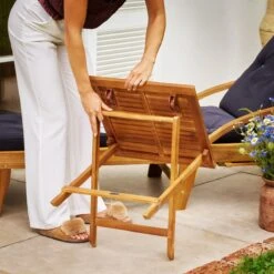 Merkloos EezyLife Houten Bijzettafel - 46x46x46cm - Acacia Hout - Tuintafel -Tuinwinkel 1200x1200 72