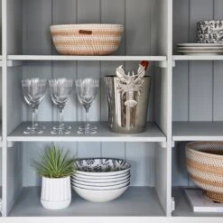 Riviera Maison Plantenbak Rond, Bloempot Met Ribbel - RM Let It Grow Planter - Wit - Porselein - Maat S -Tuinwinkel 1200x1200 740