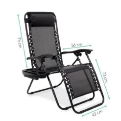 LifeGoods Opvouwbare Tuinstoelen - Verstelbaar Zonnescherm - 2 Stuks - 30°-90° Verstelbaar - Metaal - Zwart -Tuinwinkel 1200x1200 82