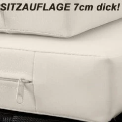 Casaria Polyrattan Zonne-Eiland Ø185cm – Incl. Kussens - Zwart Crème -Tuinwinkel 1200x1200 9