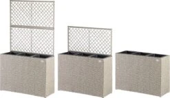 Casaria Polyrattan Bloembak – 3 Bakken Klimophek - Crème -Tuinwinkel 1200x697 2