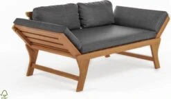 Loungebank Tuin FSC Antraciet – Makkelijk Verstelbaar Lounge Bank Balkon – Tuinbank Lounge Hardhout FSC – Perfecthomeshop -Tuinwinkel 1200x702