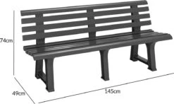 Casaria Tuinbank Orchidea – Kunststof/240kg Belastbaar – Antraciet -Tuinwinkel 1200x712